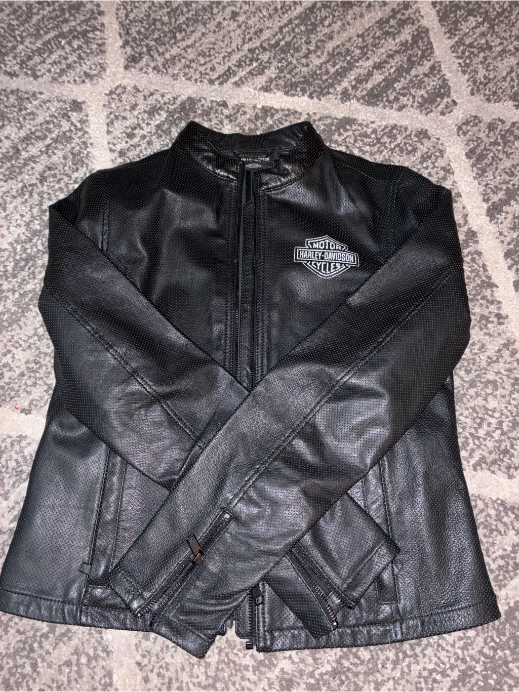 Womens Harley Davidson Genuine Leather Biker Jacket